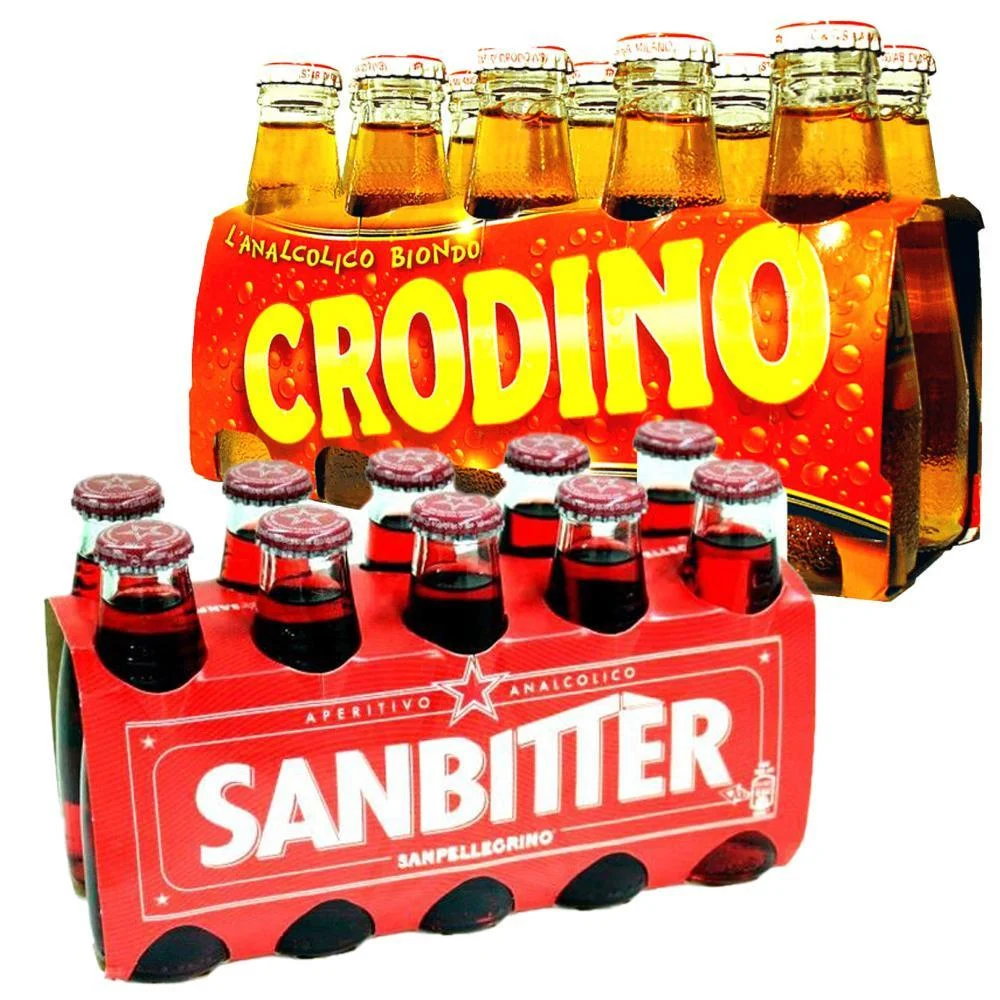 Crodino and Sanbitter Non-Alcoholic Aperitif Variety Pack, 10 x 100mL Each