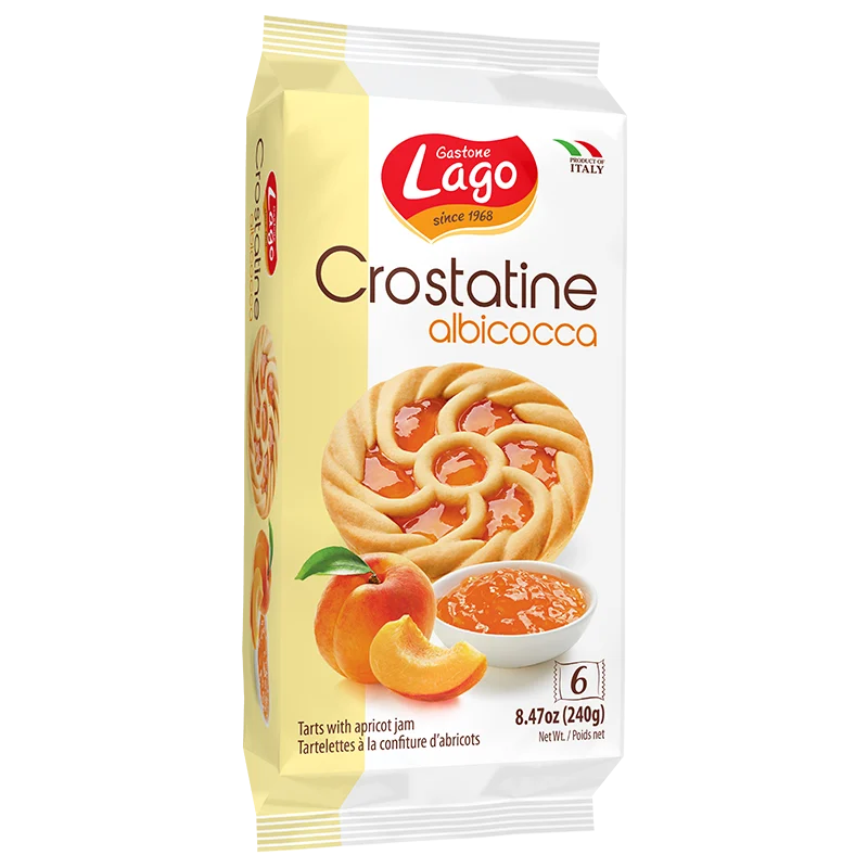 Lago Crostatine Apricot, Tarts with Apricot Jam, 8.46 oz (6 x 1.41 oz)