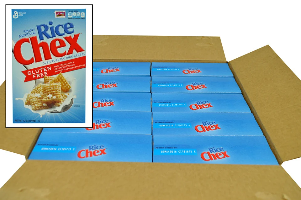 Rice Chex Cereal Box 12 Ounce Size - 10 Per Case.