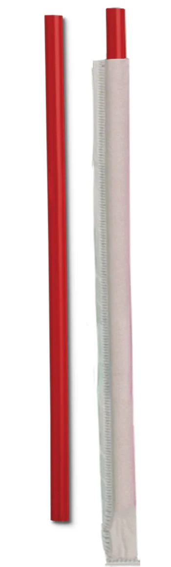 10.25" Tall Giant Red Pp Straw  Wrapped