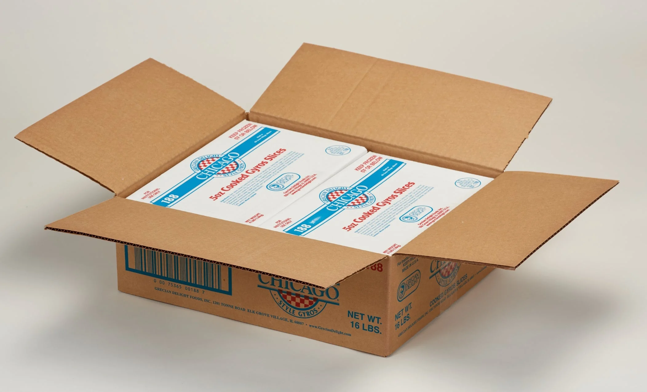 Chicago Style Precooked Gyros Slices 4 Pound Each - 4 Per Case.