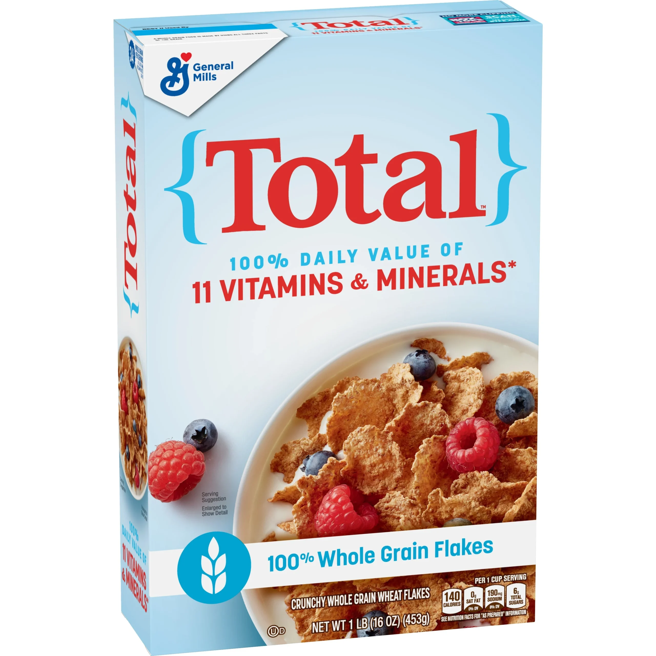 Total Whole Grain Cereal Box 16 Ounce Size - 7 Per Case.