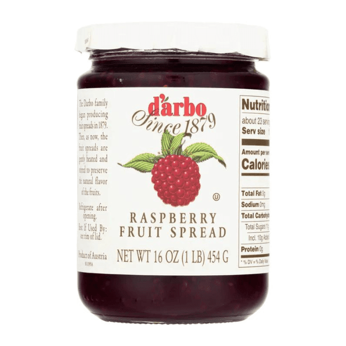 D'Arbo Raspberry Fruit Spread, 16 oz
