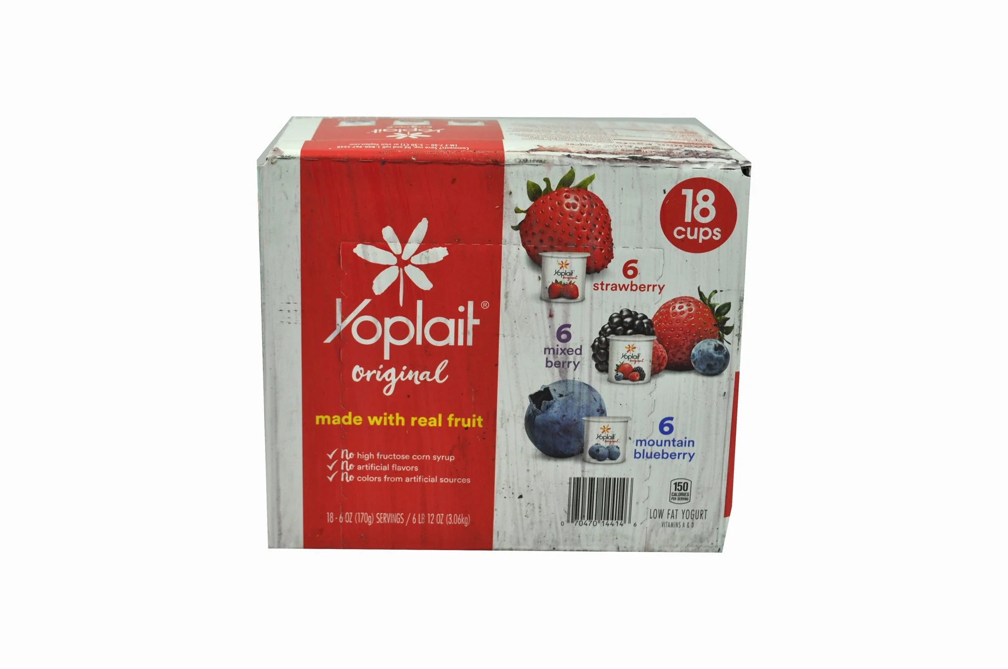 Yoplait Original Yogurt Single Serve Cup Variety Peach Blueberry Strawberry 108 Ounce Size - 1 Per Case.