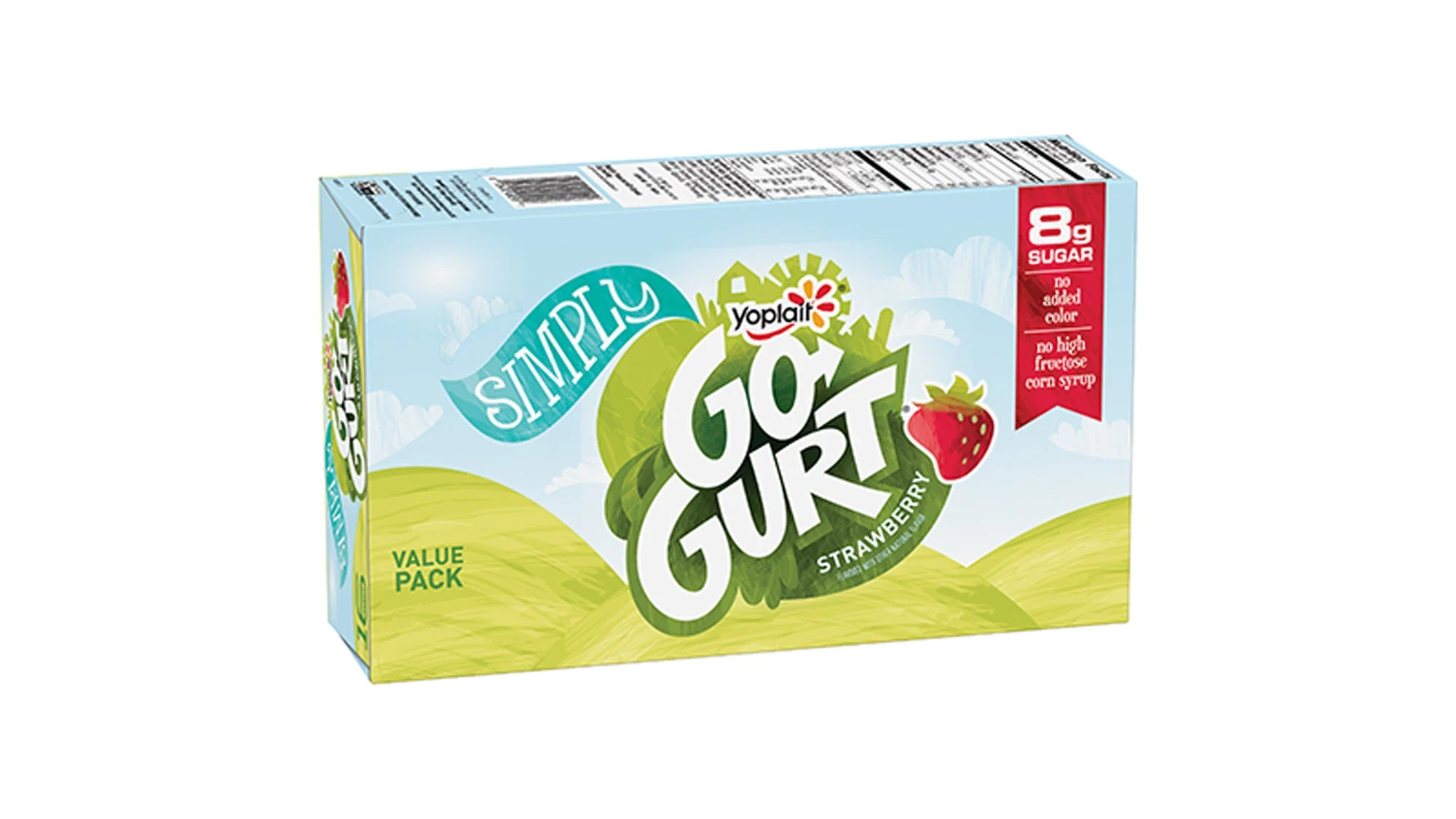 Yoplait Simply Go Gurt Yogurt Single Serve Tube Strawberry 32 Ounce Size - 6 Per Case.