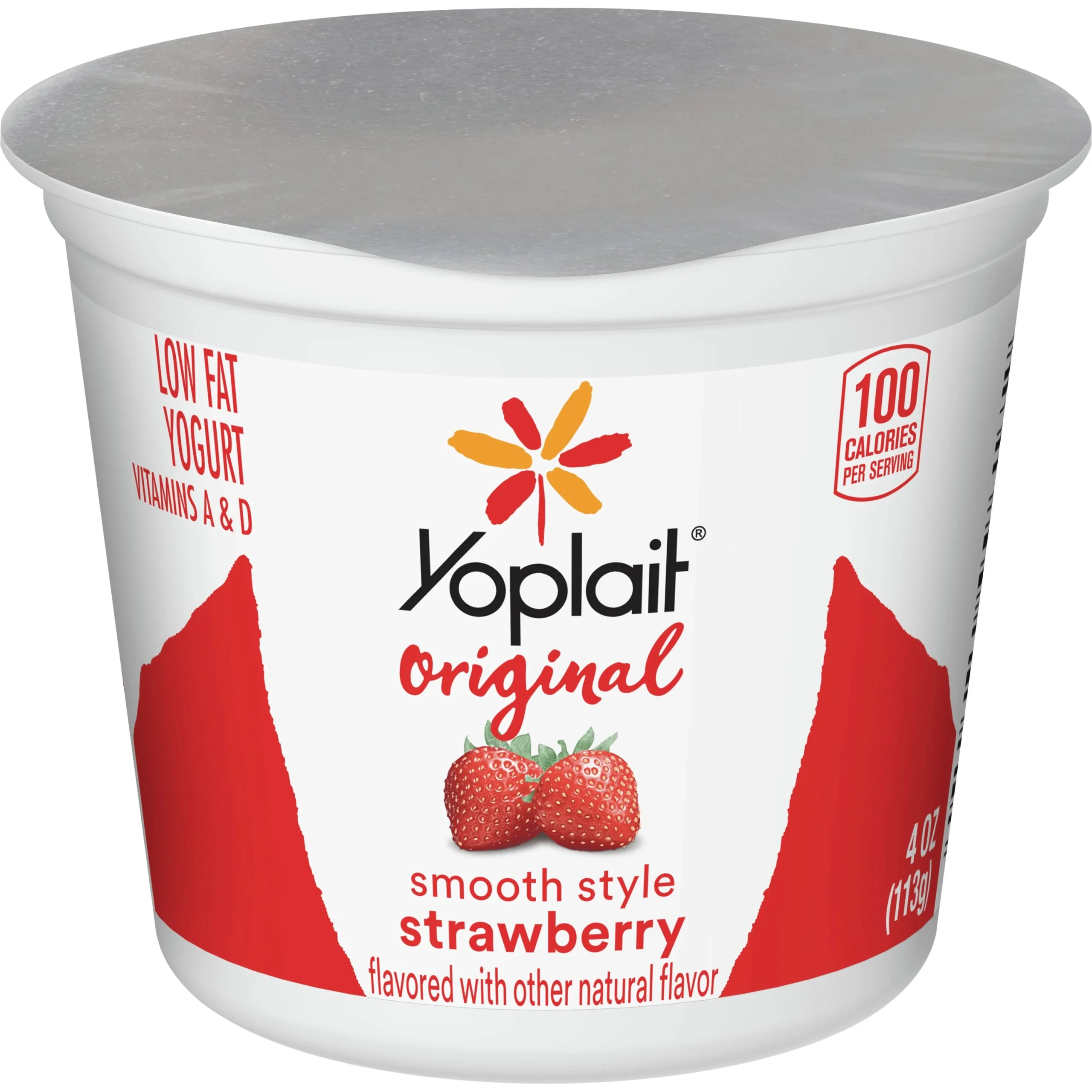 Yoplait Original Yogurt Single Serve Variety Strawberry Banana 4 Ounce Size - 48 Per Case.