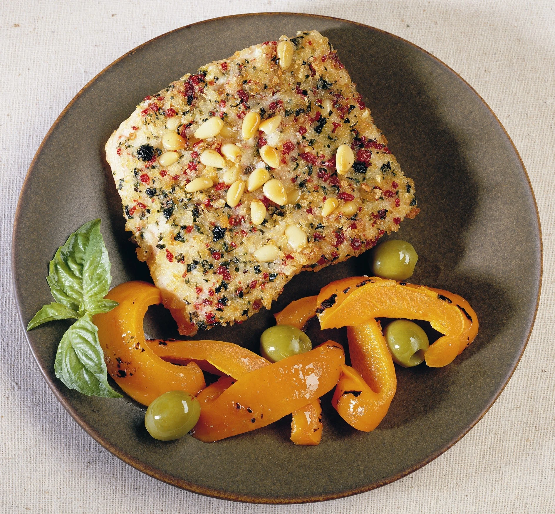Uppercrust Mediterranean Crusted Salmon With Sun Dried Tomato And Pine Nuts Cut 10 Pound Each - 1 Per Case.