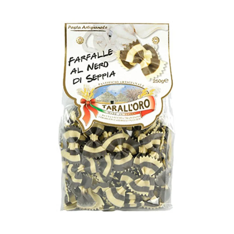 Tarall'oro Farfalle Black Ink Pasta, Nero di Seppia, 8.8 oz | 250g