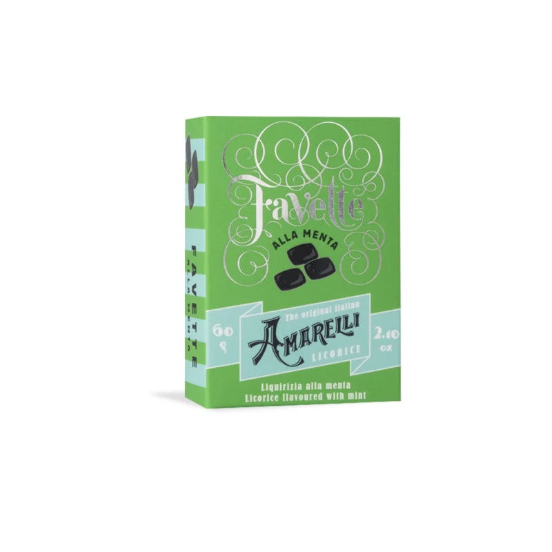 Amarelli – Favette Menta (Licorice with Mint)  2.1 oz (60 g) | Product of Italy