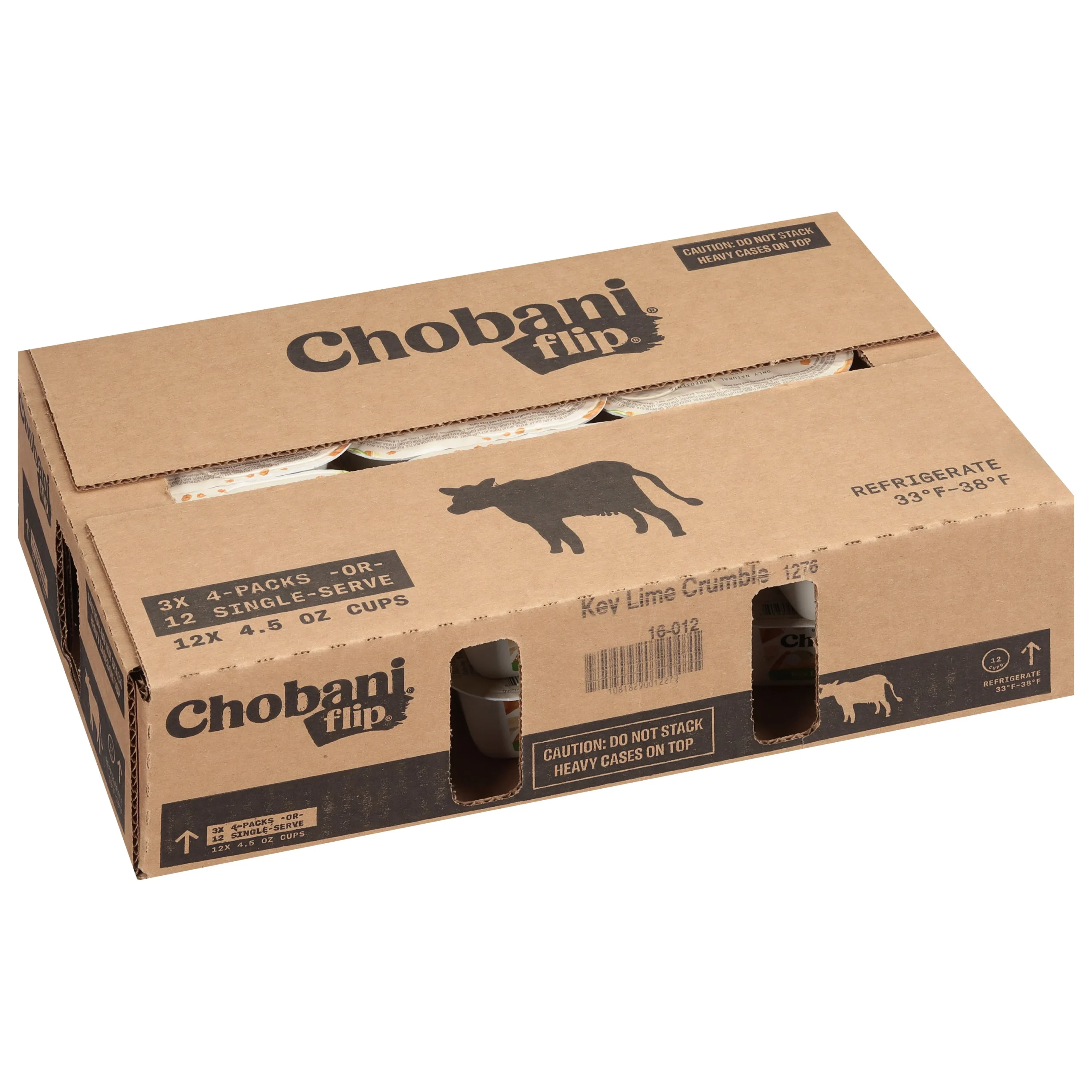 Chobani Flip Low Fat Greek Yogurt Key Lime Crumble 4.5 Ounce Size - 12 Per Case.