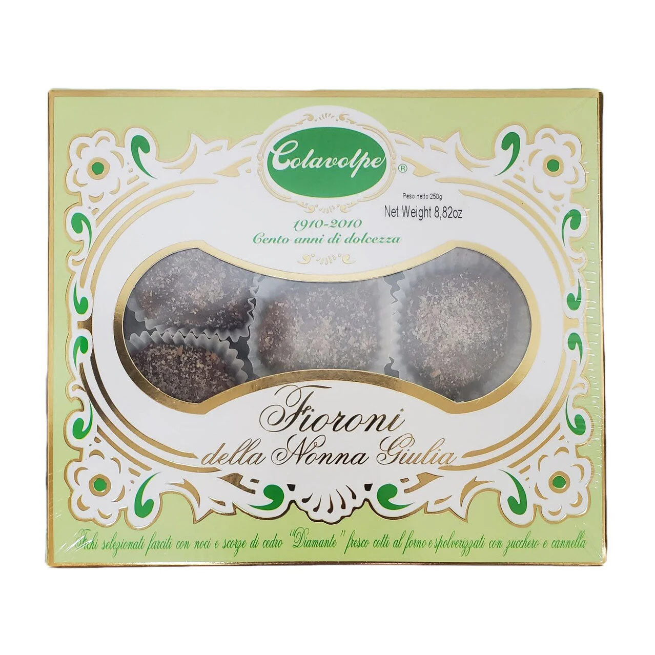 Colavolpe Cinnamon Sugar Nut-Stuffed Baked Figs, Fioroni della Nonna Giulia, 8.8 oz | 250g