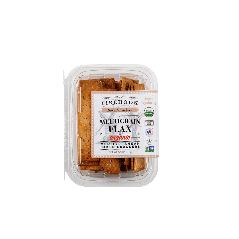 Firehook Organic Multigrain Flax Baked Crackers, 5.5 oz