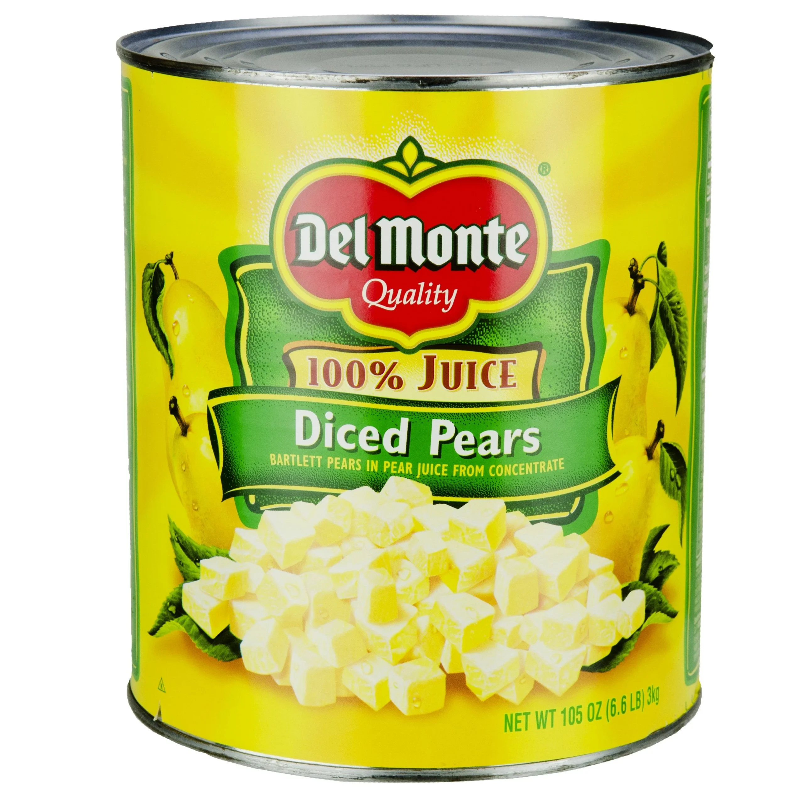 Del Monte Diced Pears In Pear Juice Can 105 Ounce Size - 6 Per Case.