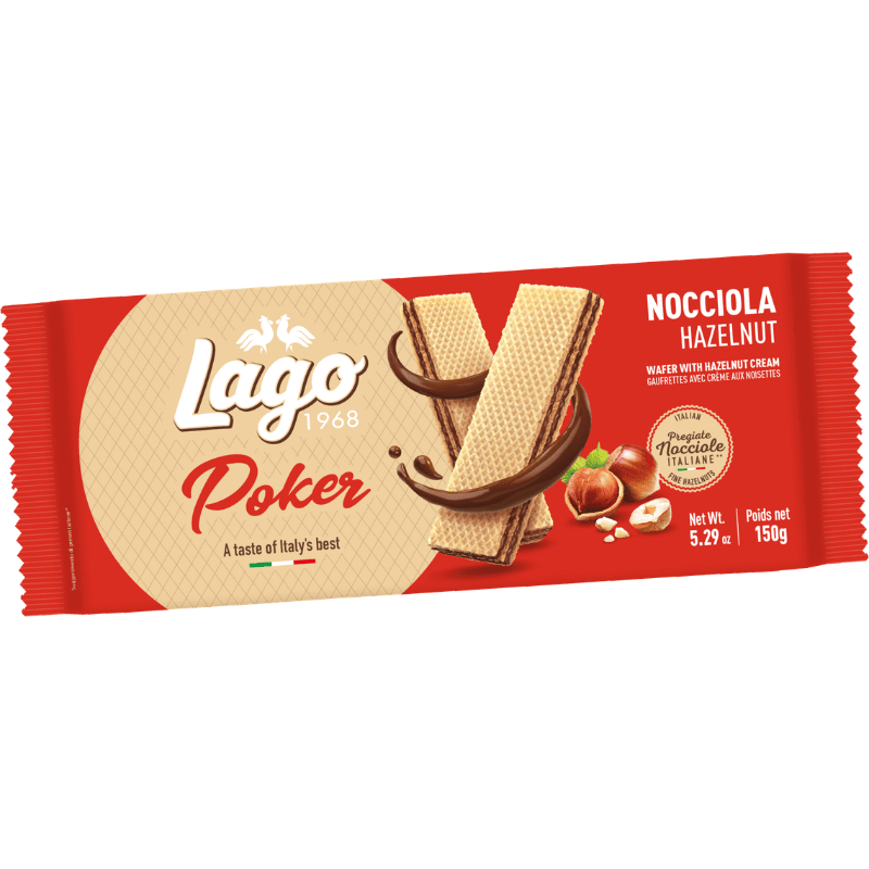 Gastone Lago Hazelnut Poker Wafer, 5.29 oz