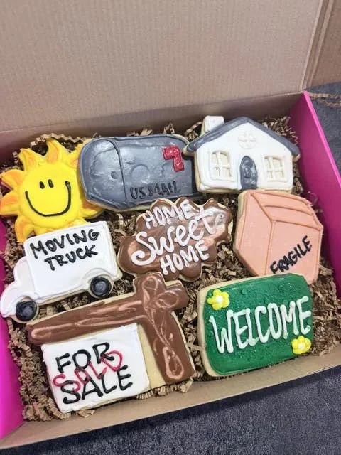 "New House" Decorated Sugar Cookie Gift Box