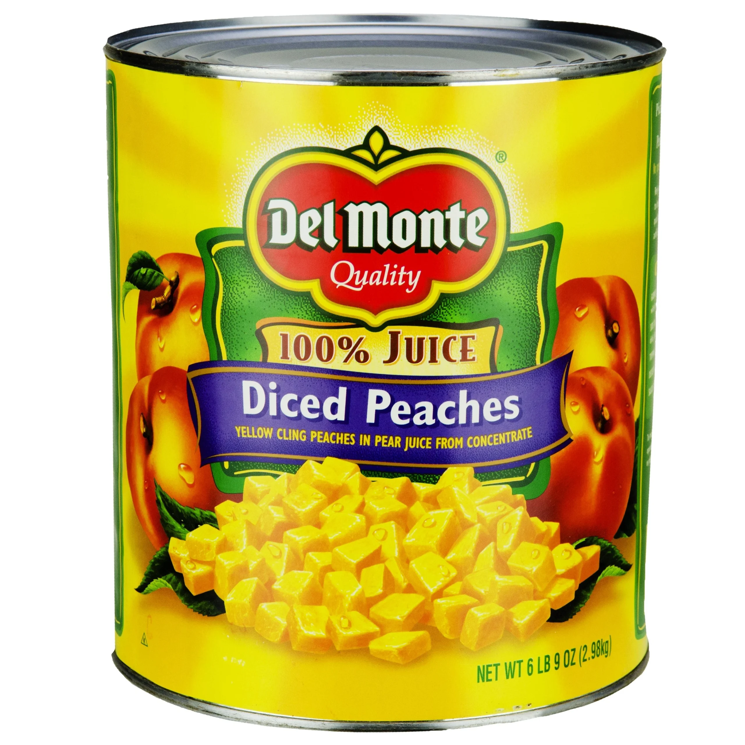 Del Monte Diced Peaches In Pear Juice Can 105 Ounce Size - 6 Per Case.