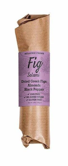 Hellenic Farms Fig Salami with Almonds and Black Pepper, 6.4 oz