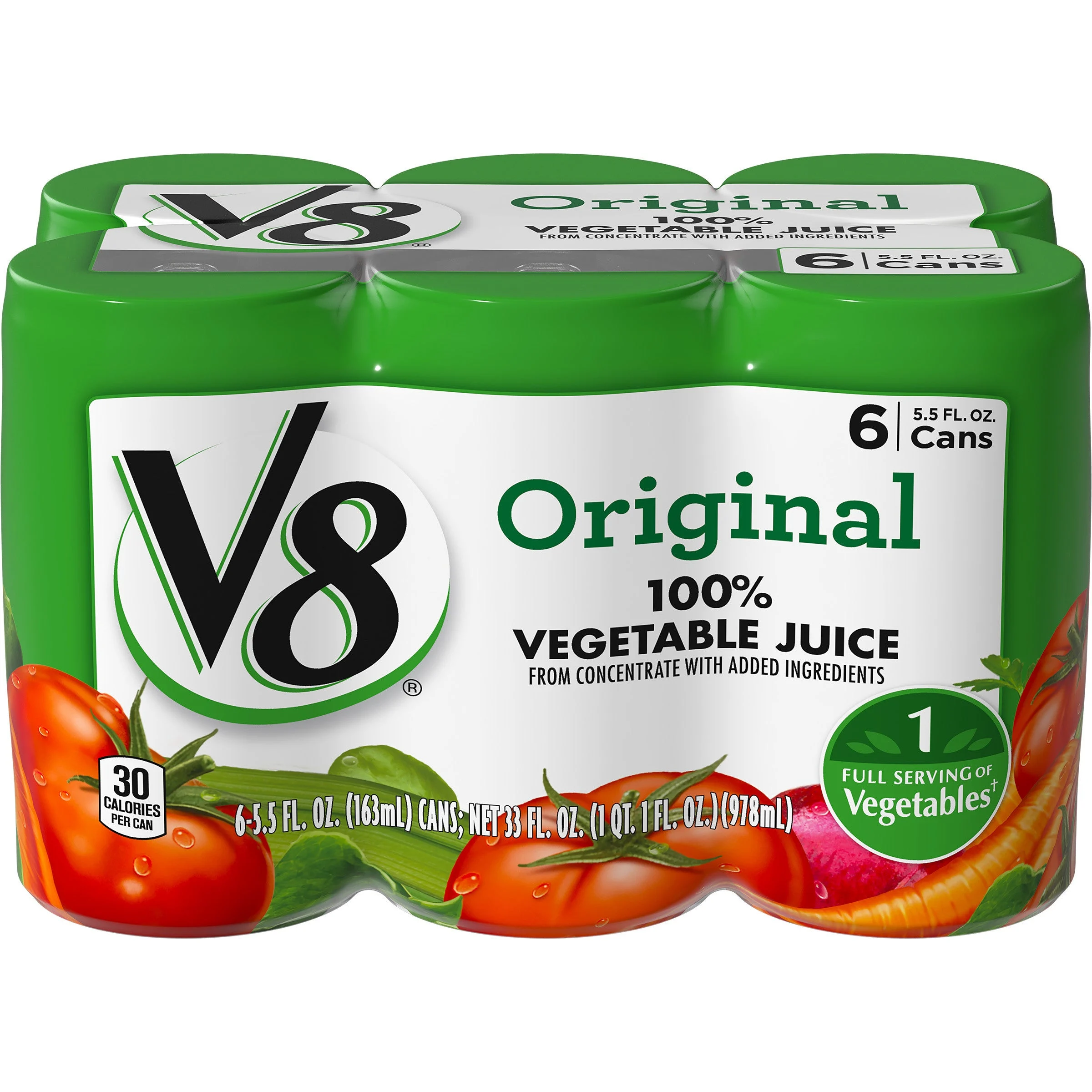 V8 Juice Vegetable Six 33 Fluid Ounce - 8 Per Case.