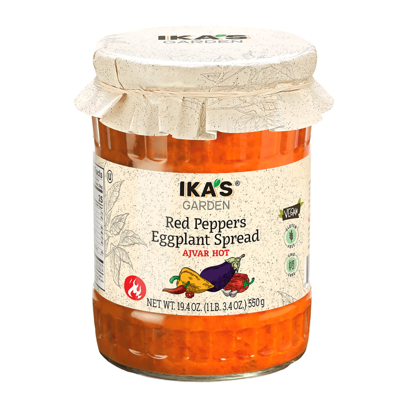 Ika's Garden Kosher Hot Red Peppers & Eggplant Spread, 19.4 oz
