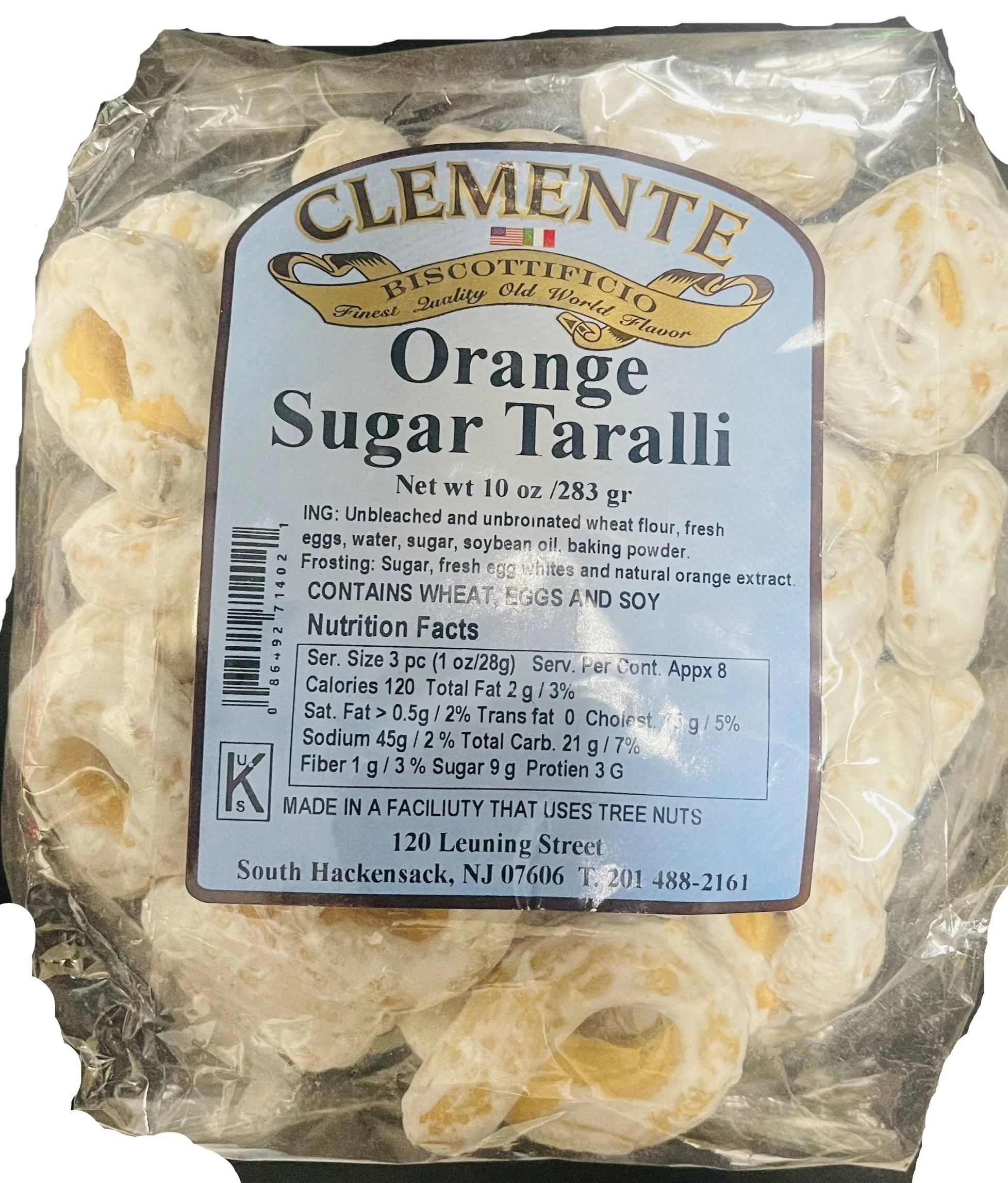 Clemente Orange Sugar Taralli, 10 oz | Made in USA