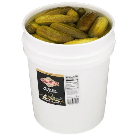 Schwartz's 45 To 55 Count Whole Kosher Pickles, 5 Gallon