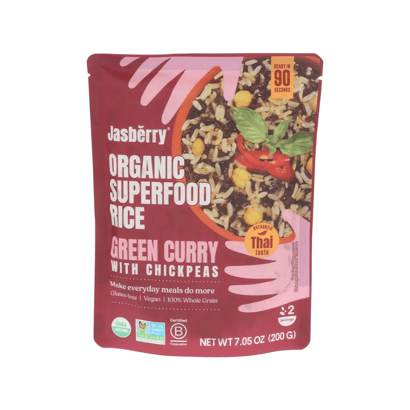 Jasberry Organic Superfood Rice Green Curry, 7.5 oz