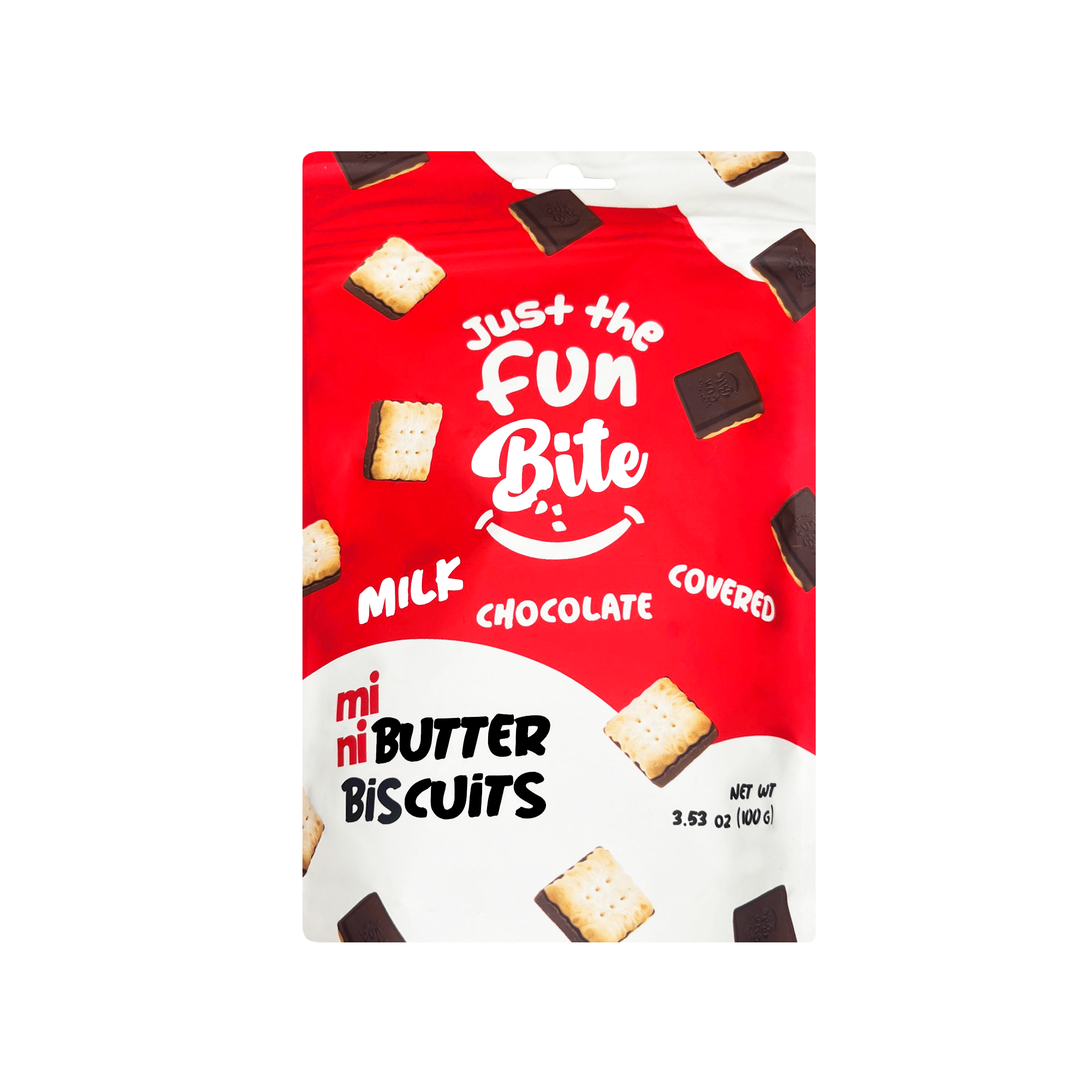 Just The Fun Bite Milk Chocolate Covered Butter Cookies, 3.53 oz