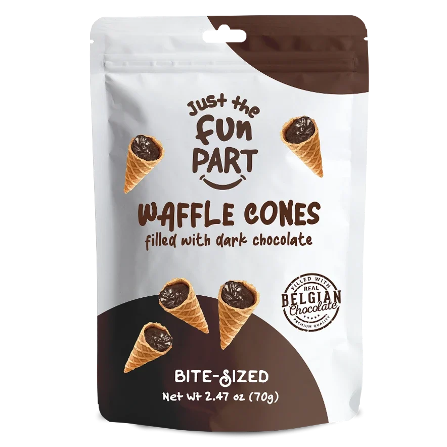 Just The Fun Part Mini Waffle Cones with Dark Chocolate, 2.47 oz