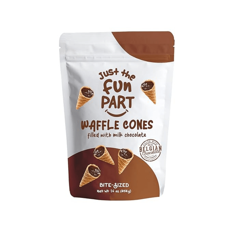 [Best Before: 11/11/2026] Just The Fun Part Waffle Cones Filled With Milk Chocolate, 16 oz