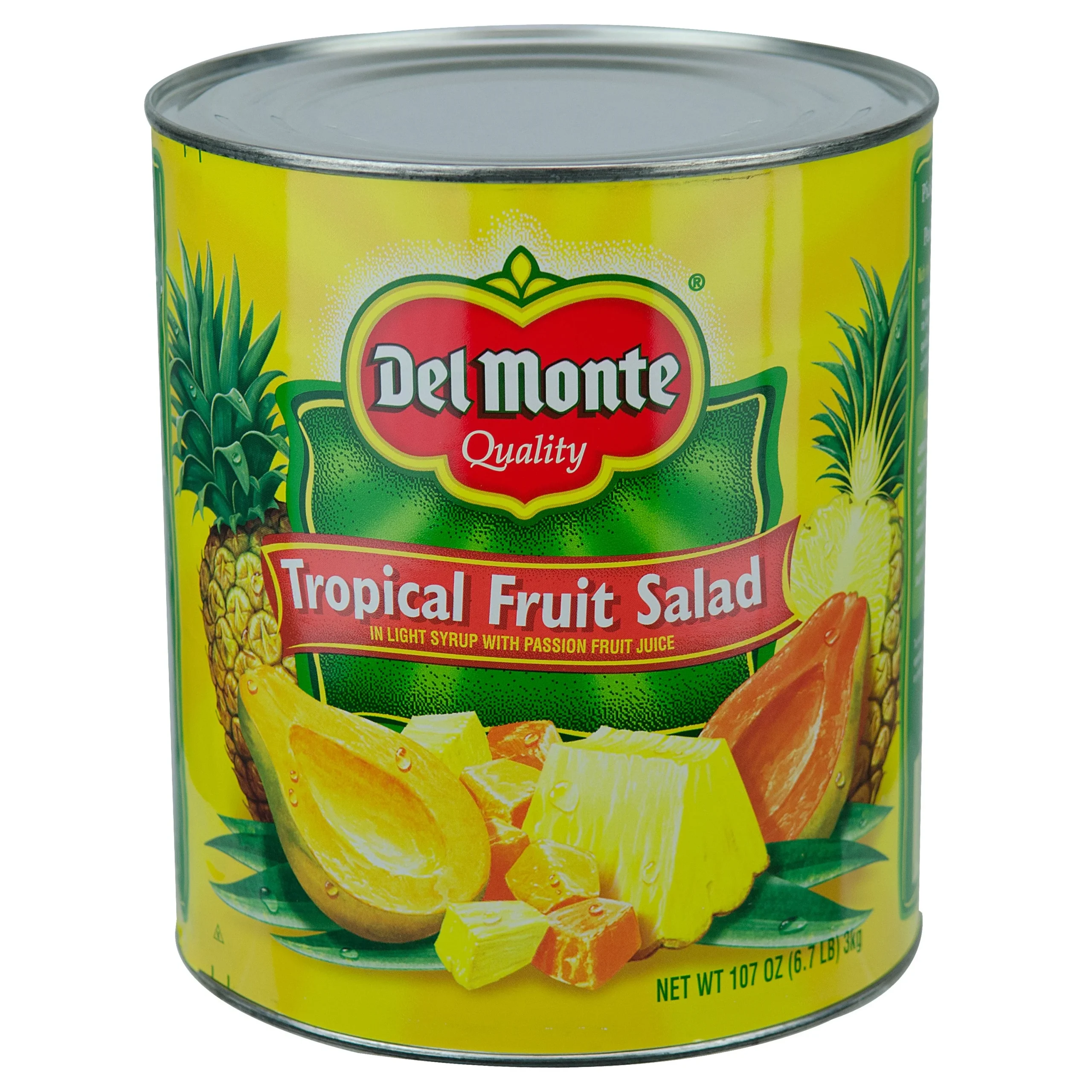 Del Monte Tropical Fruit Salad In Light Syrup & Passion Fruit Juice Can 107 Ounce Size - 6 Per Case.