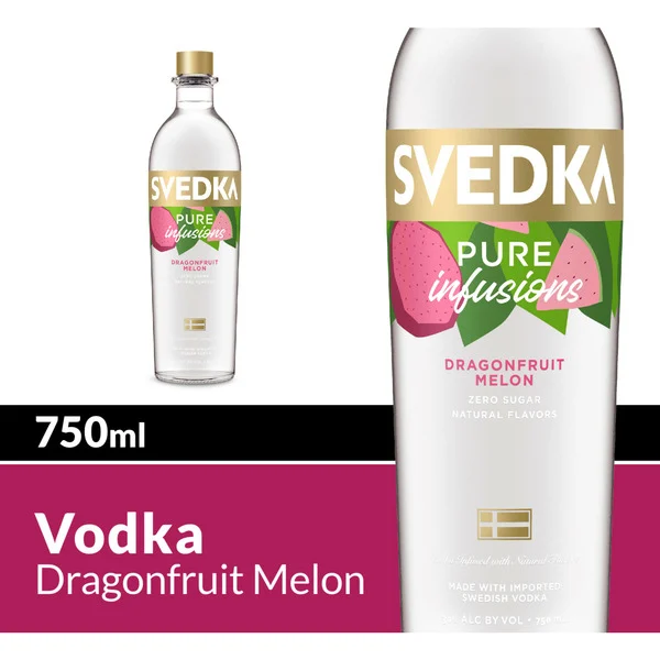 SVEDKA Pure Infusions Dragonfruit Melon Flavored Vodka Bottle