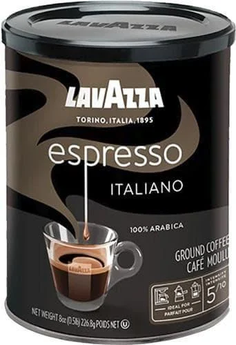 Lavazza Caffe Espresso Ground Coffee, 8 oz (250g)