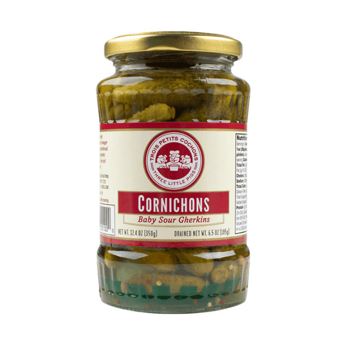 Les Trois Petit Cochon Cornichons, 12.4 oz