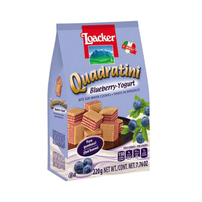 Loacker Quadratini Blueberry Yogurt Cube Wafers, 7.7 oz