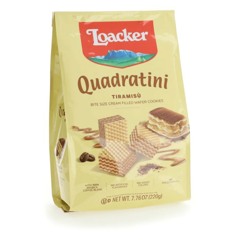 Loacker Quadratini Tiramisu Cube Wafers, 7.7 oz