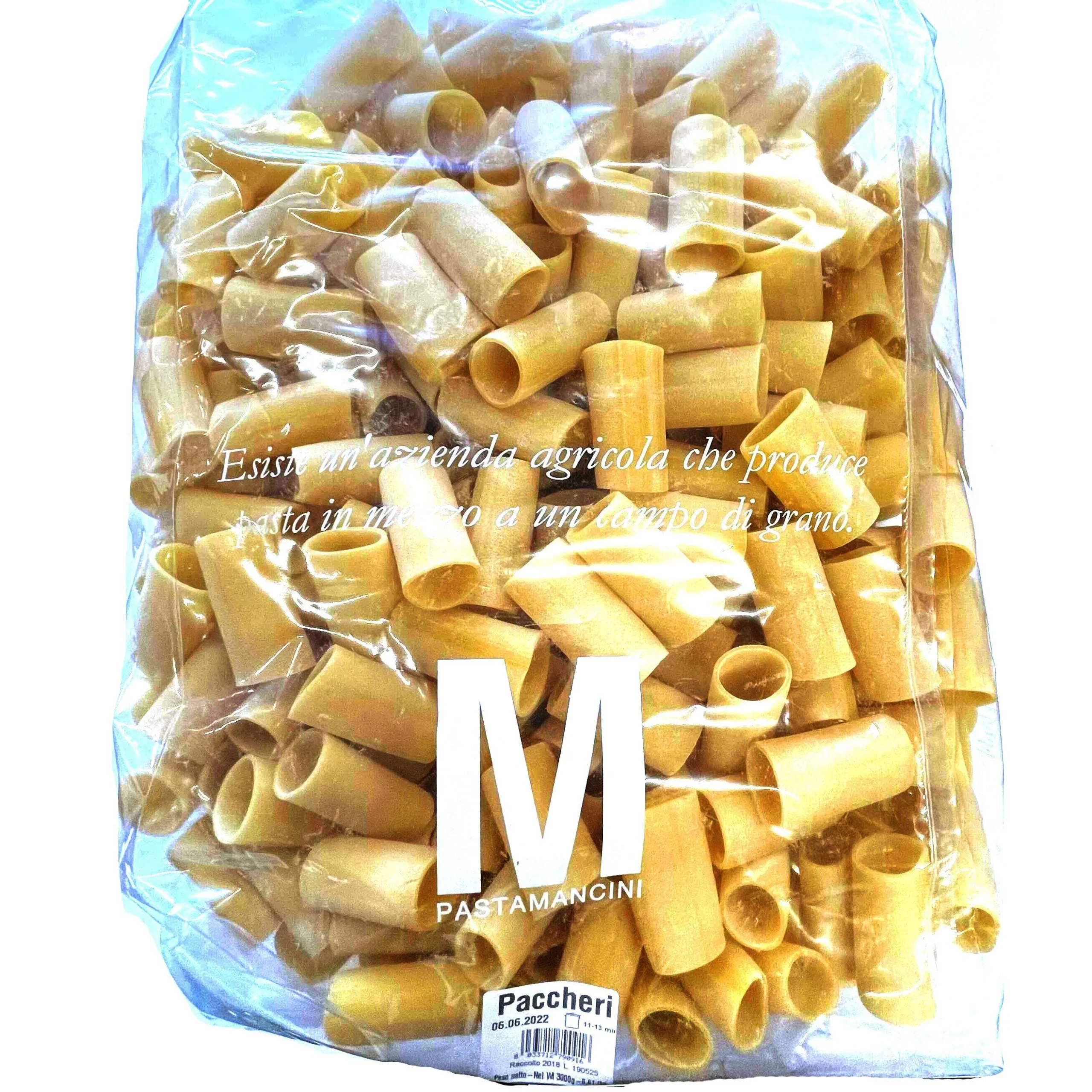 Mancini Paccheri Lisci Pasta Bulk Size, 6.6 lbs. (3 kg)