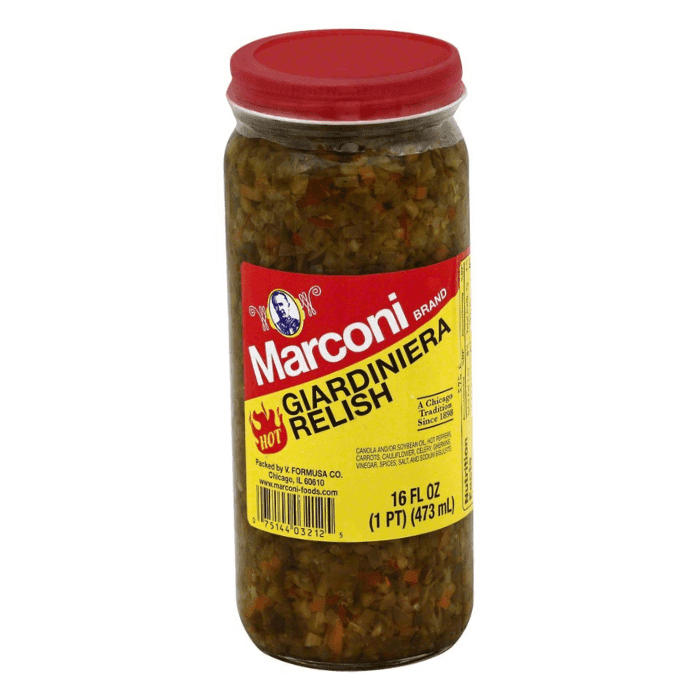 Marconi Hot Giardiniera Relish, 16 oz