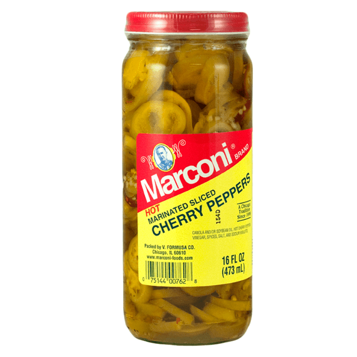 Marconi Sliced Hot Cherry Peppers, 16 oz