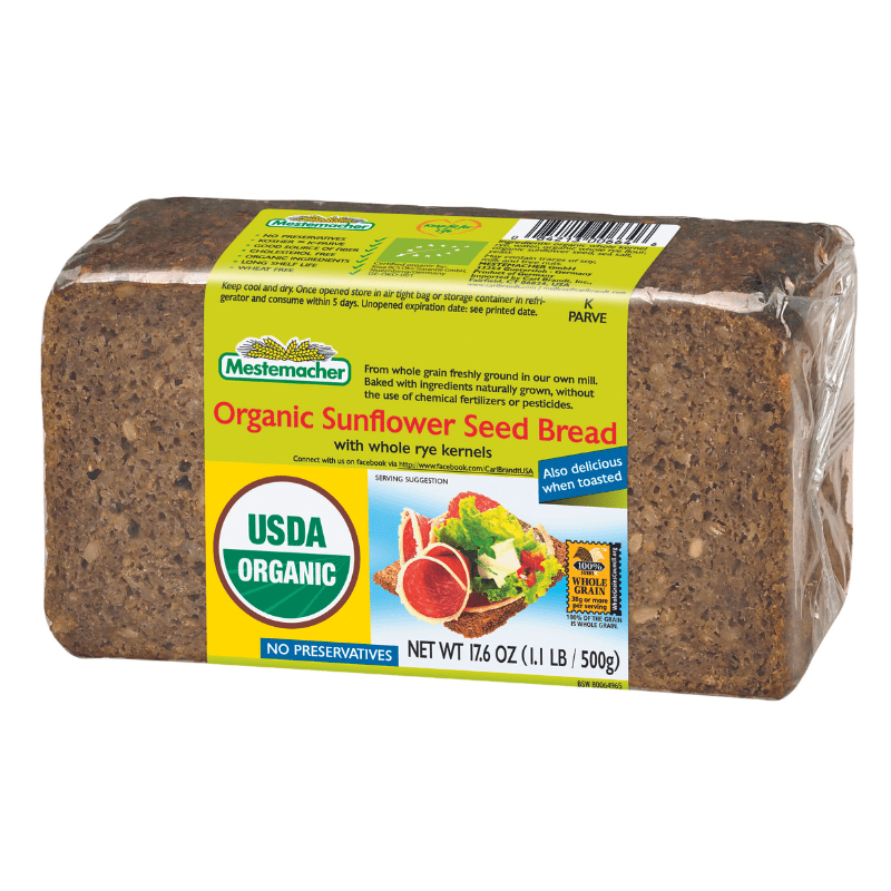 Mestemacher Organic Natural Sunflower Seed Bread, 17.6 oz