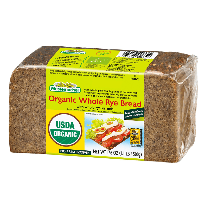 Mestemacher Organic Natural Whole Rye Bread, 17.6 oz