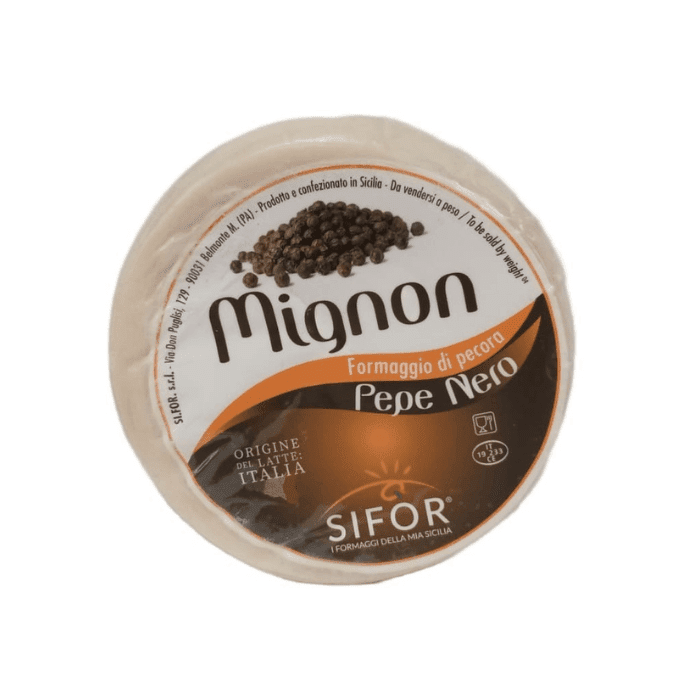 Sifor Mignon Primo Sale Sicilian Pecorino Pepato With Black Pepper Cheese, 2 lb.