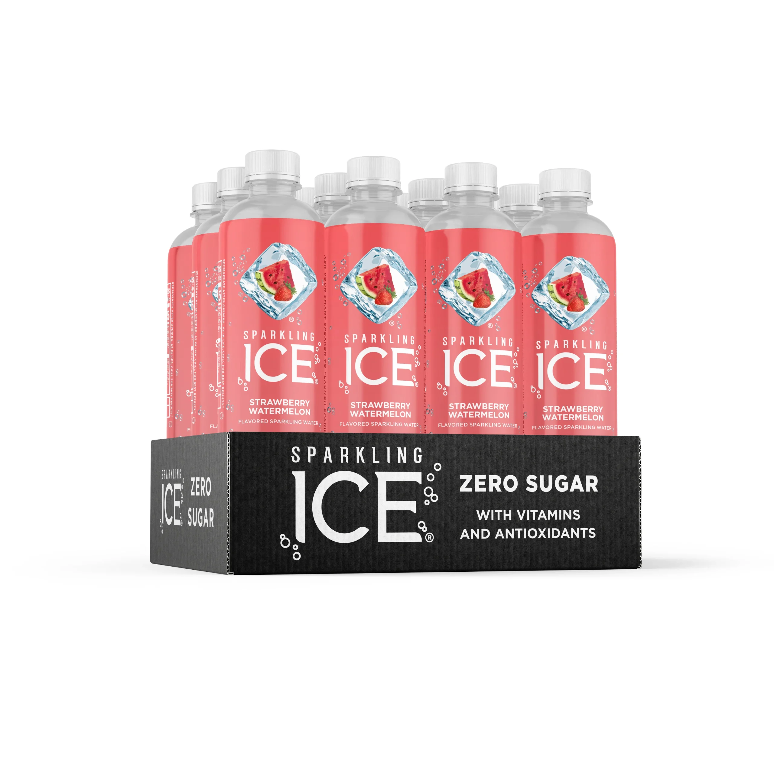 Sparkling Ice Strawberry Watermelon With Antioxidants And Vitamins Zero Sugar B 17 Fluid Ounce - 12 Per Case.