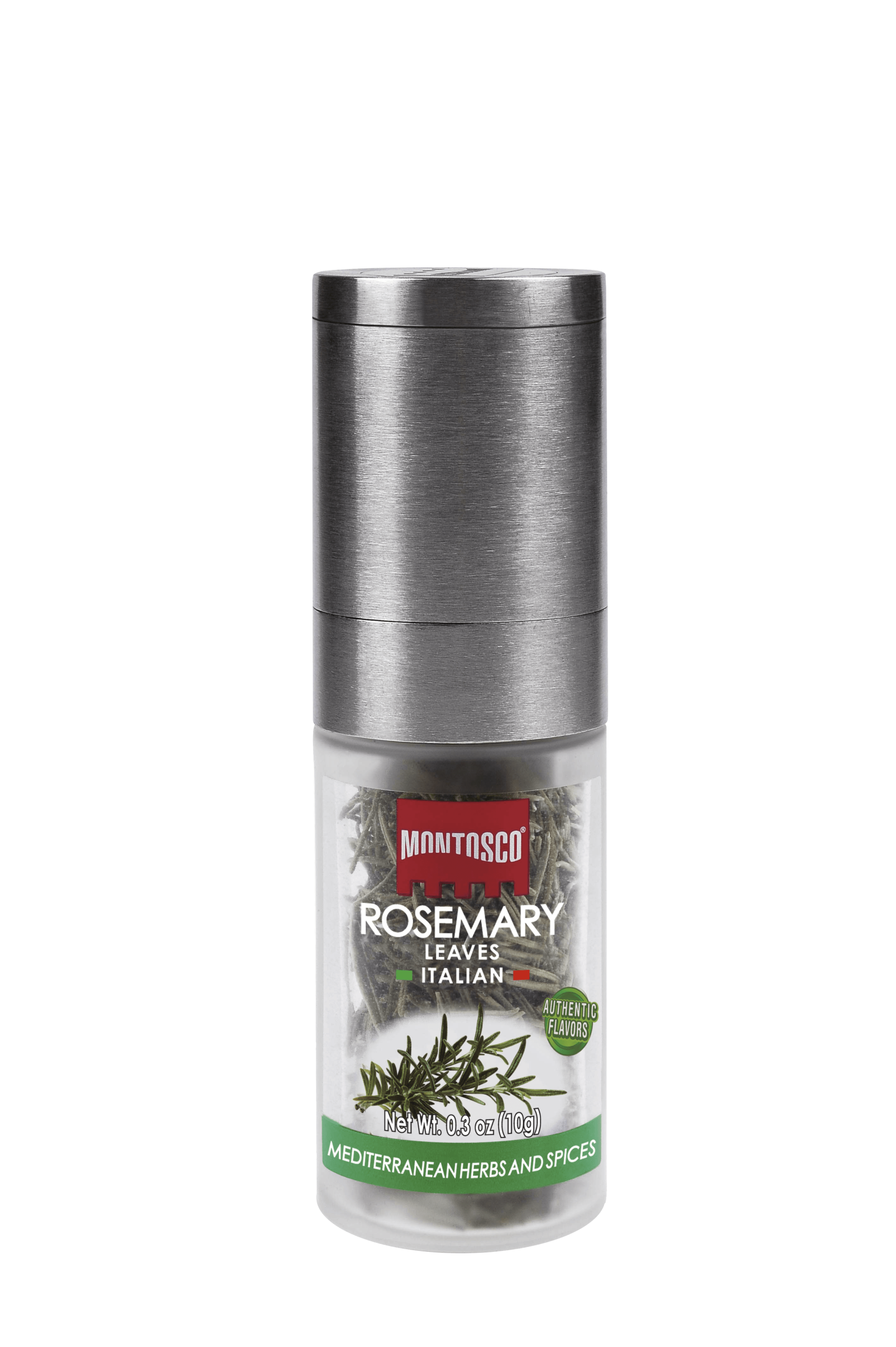 Montosco Italian Rosemary Leaves with Premium Grinder, 0.3 oz (10 g)