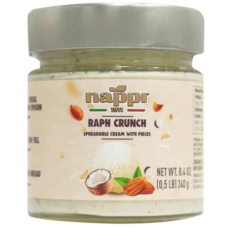 [Best Before: 11/27/2026] Nappi Raph Crunch cream Spread with Pieces, 8.4 oz