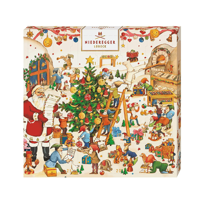 Niederegger Luebeck Marzipan "Elves Workshop" Advent Calendar, 5.9 oz