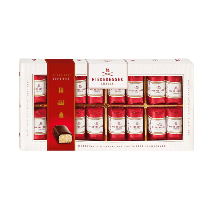 Niederegger Marzipan Classics Dark Chocolate Gift Box, 7 oz