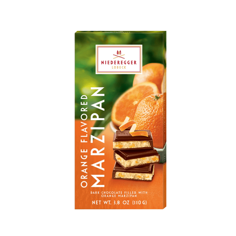 Niederegger Orange Marzipan Covered with Chocolate Bar, 3.88 oz
