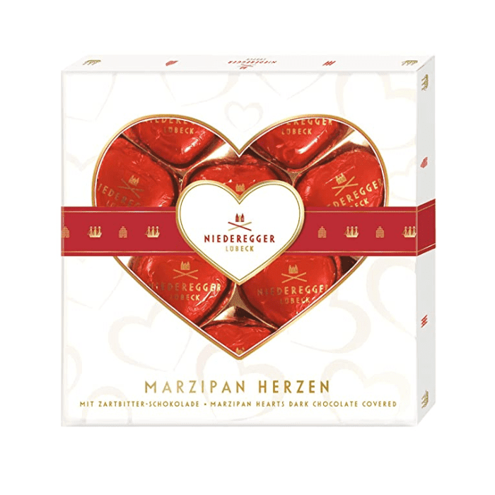 Niederregger Marzipan Hearts Gift Box, 4.4 oz