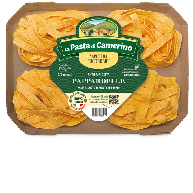 La Pasta di Camerino Pappardelle Egg Pasta, Bronze Die, 8.8 oz | 250g