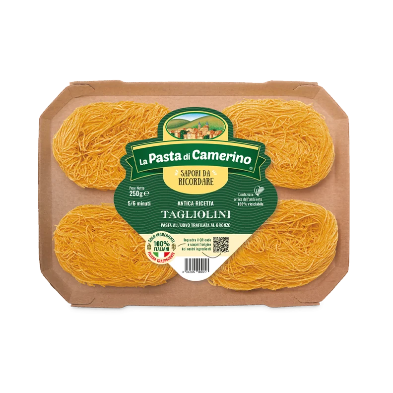 La Pasta di Camerino Tagliolini Egg Pasta, Bronze Die, 8.8 oz | 250g
